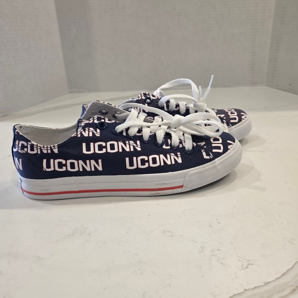 UConn Huskies Navy Blue Canvas Sneakers Mens 5.5 Womens 7.0 Row One R1‎ Victory